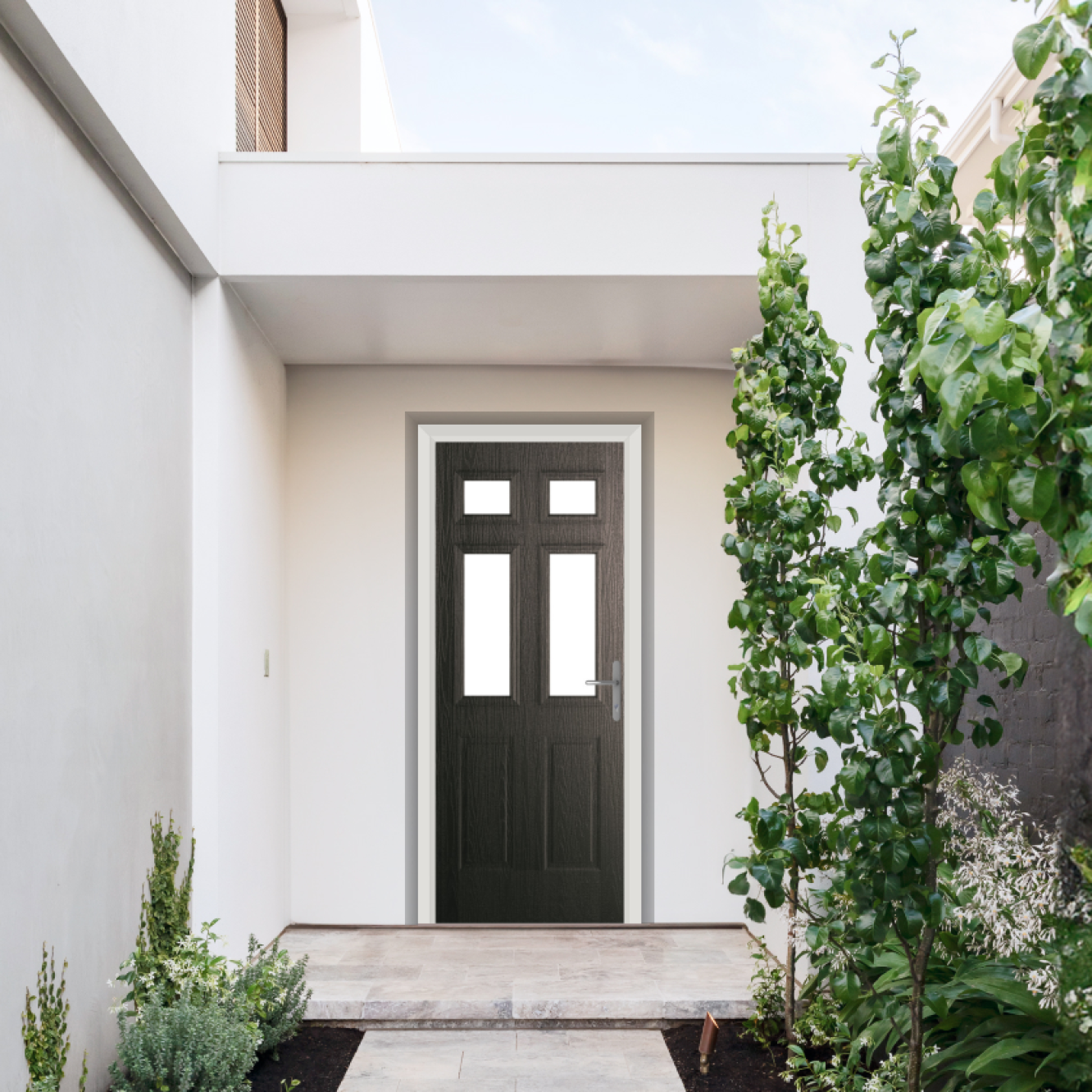 Comp Door Middleton Glazed 4 Composite Door In Schwarzbraun Image