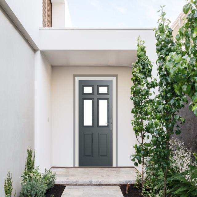 Comp Door Middleton Glazed 4 Composite Door In Anthracite Grey Thumbnail