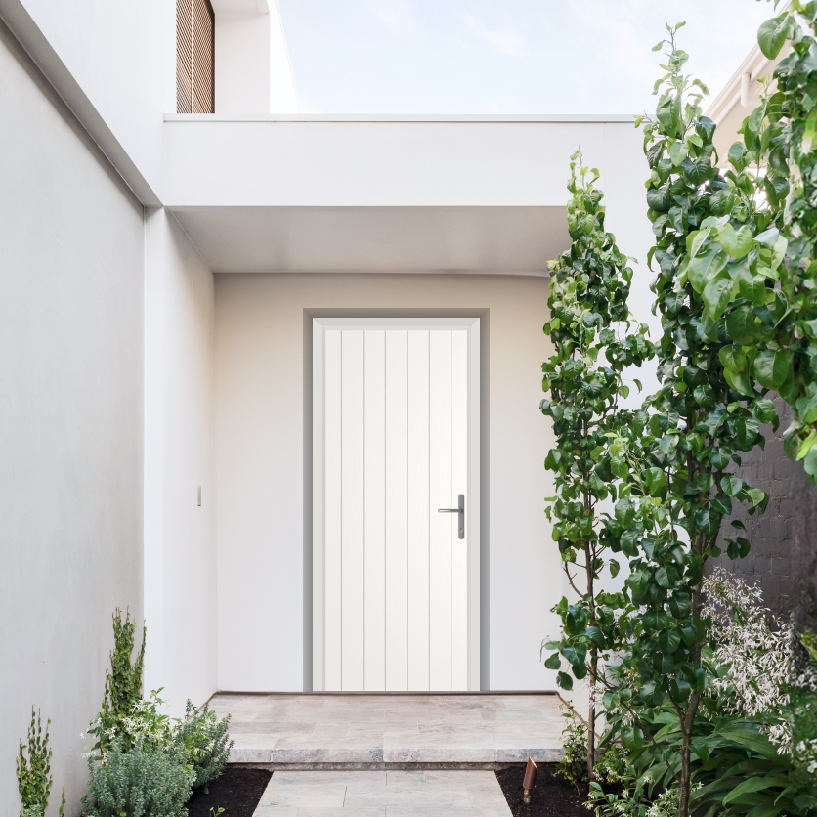 Comp Door Norfolk Solid Composite Door In Foiled White Large
                        Image