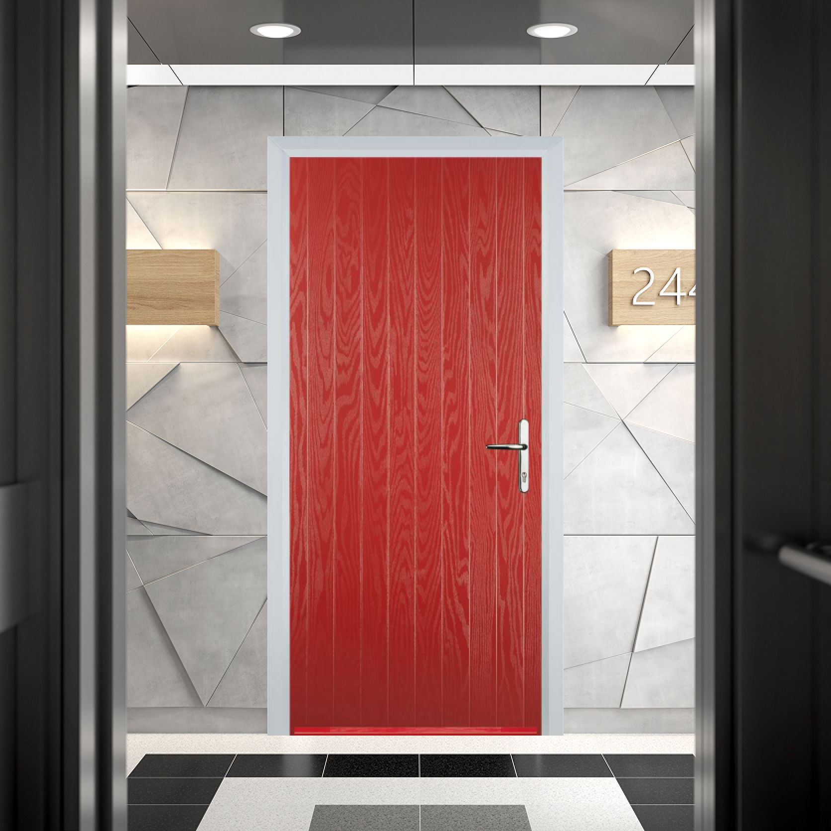 Door Stop Cottage FD30 Fire Door In Red Large
                        Image