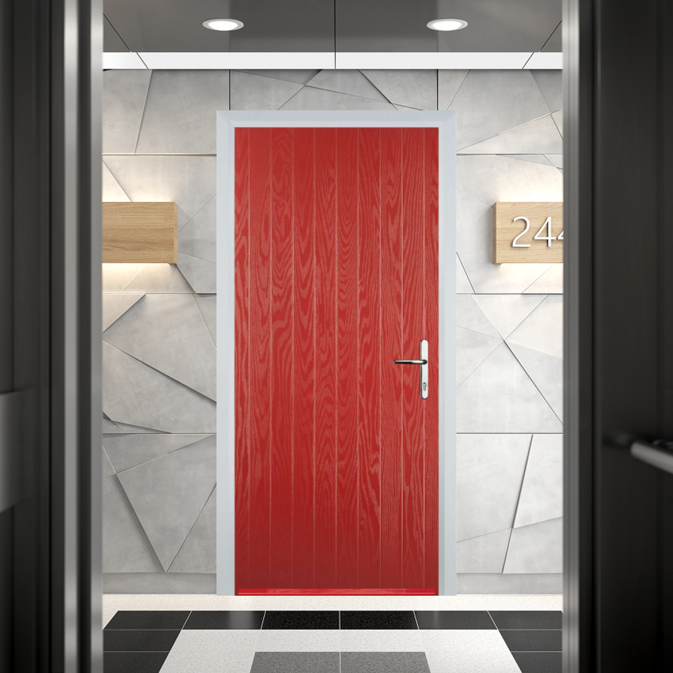 Door Stop Cottage FD30 Fire Door In Red Image