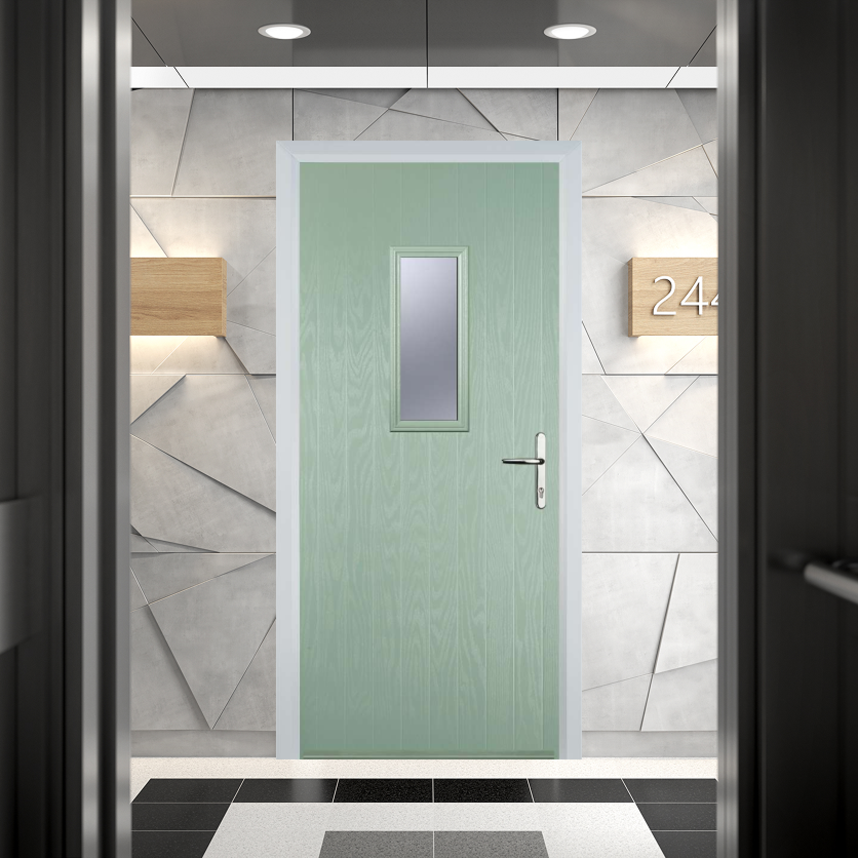 Door Stop 1 Square FD30 Fire Door In Chartwell Green Large
                        Image
