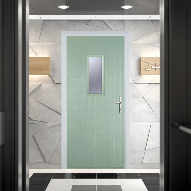 Door Stop 1 Square FD30 Fire Door In Chartwell Green Thumbnail