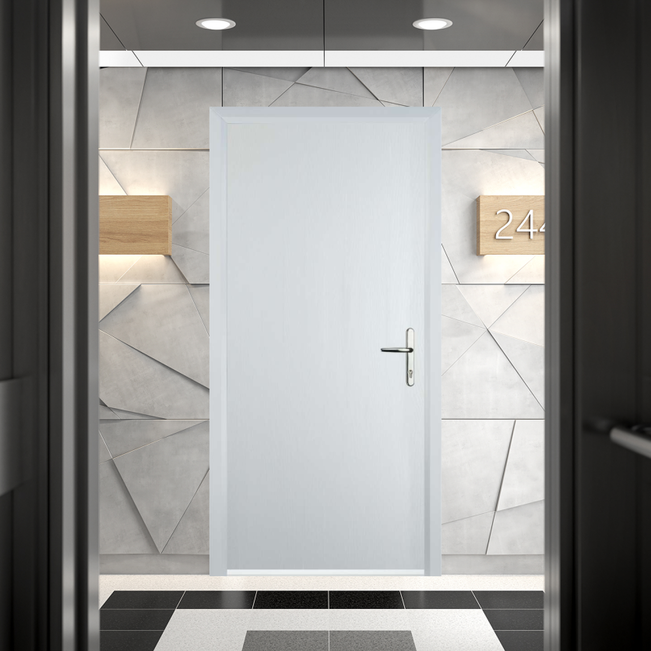 Door Stop Flush Cottage FD30 Fire Door In White Image