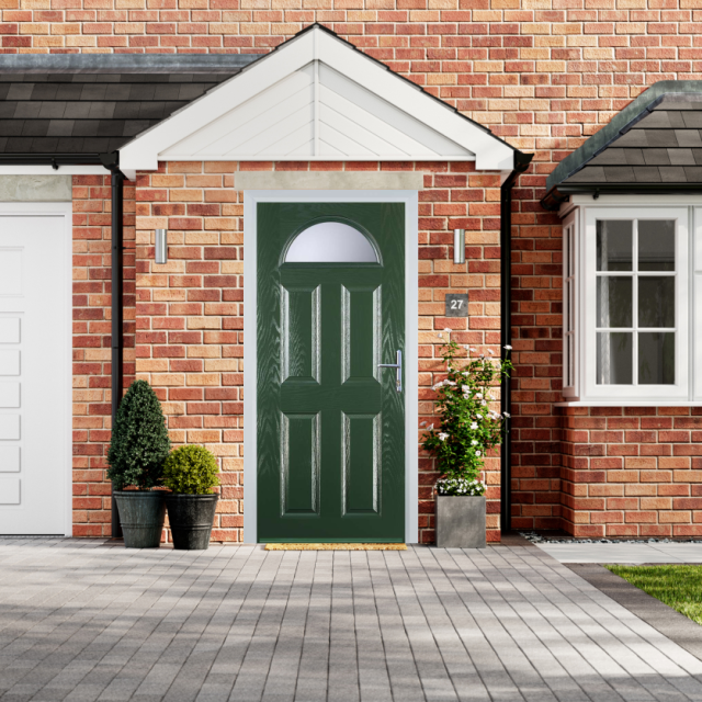 Door Stop 4 Panel 1 Arch (D) Composite Traditional Door In Green Thumbnail