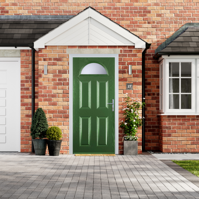 Door Stop 4 Panel 1 Arch (D) Composite Traditional Door In Fern Green Thumbnail