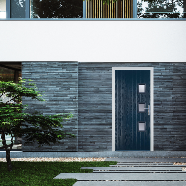 Door Stop 3 Square (Y) Composite Contemporary Door In Blue Thumbnail