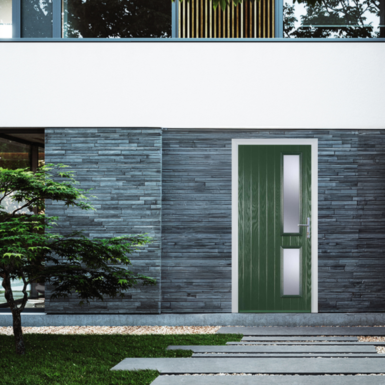 Door Stop Twin Side (Z) Composite Contemporary Door In Green Image