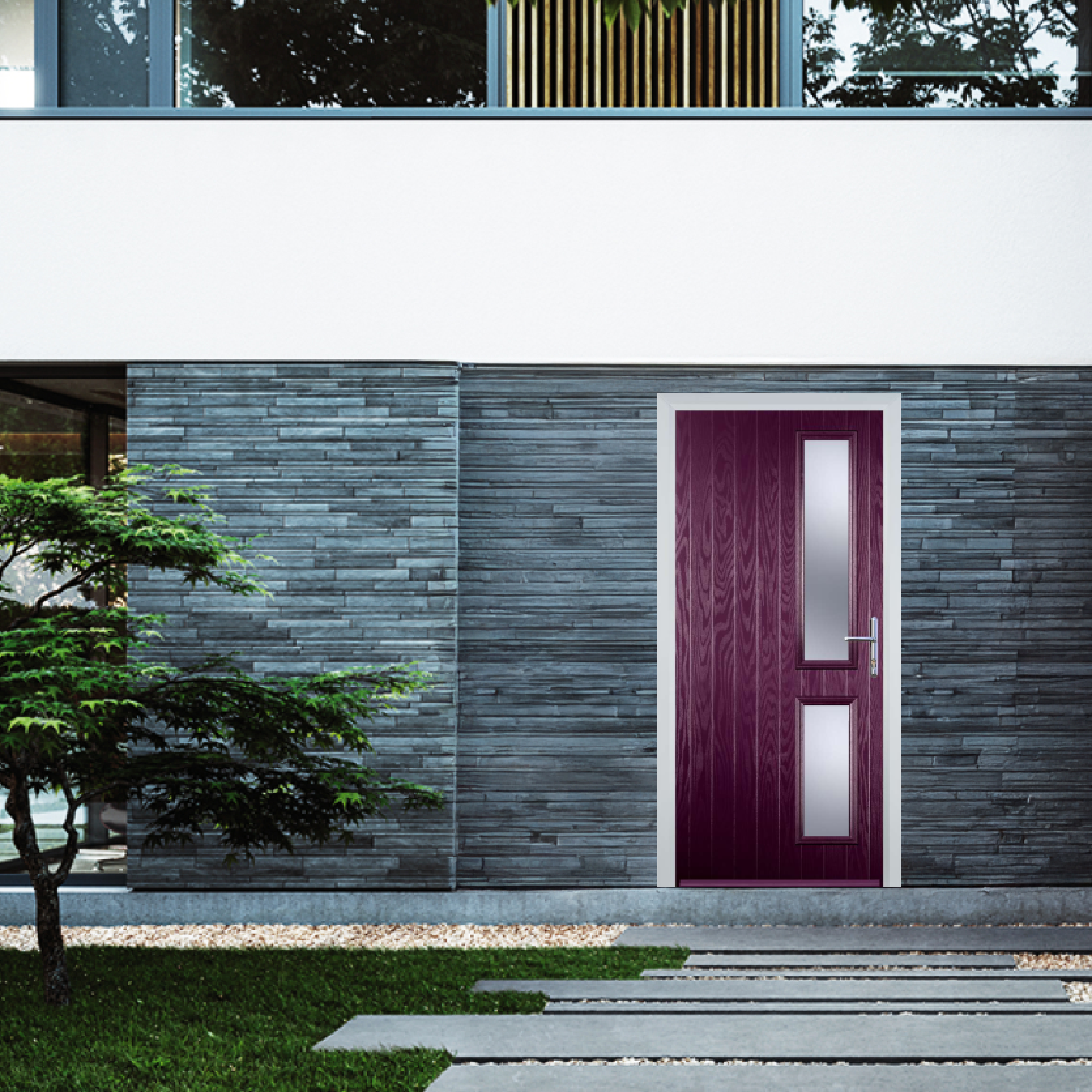 Door Stop Twin Side (Z) Composite Contemporary Door In Purple Violet Large
                        Image