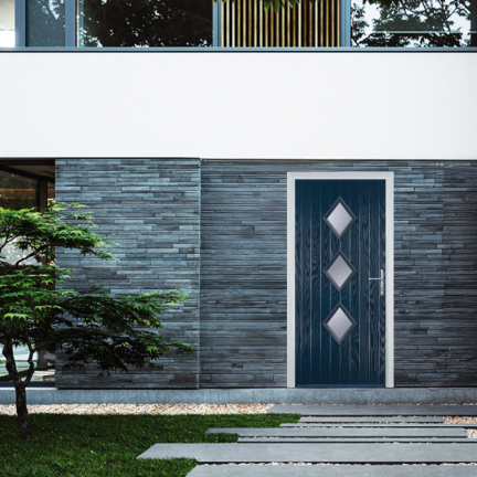 Door Stop 3 Diamond (P3) Composite Contemporary Door In Blue