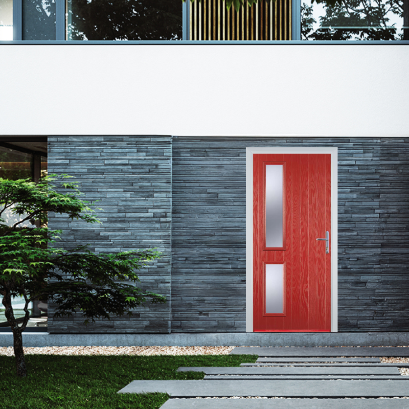Door Stop Twin Side (ZH) Composite Contemporary Door In Red Image