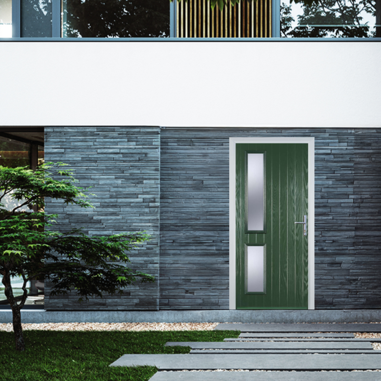 Door Stop Twin Side (ZH) Composite Contemporary Door In Green Image