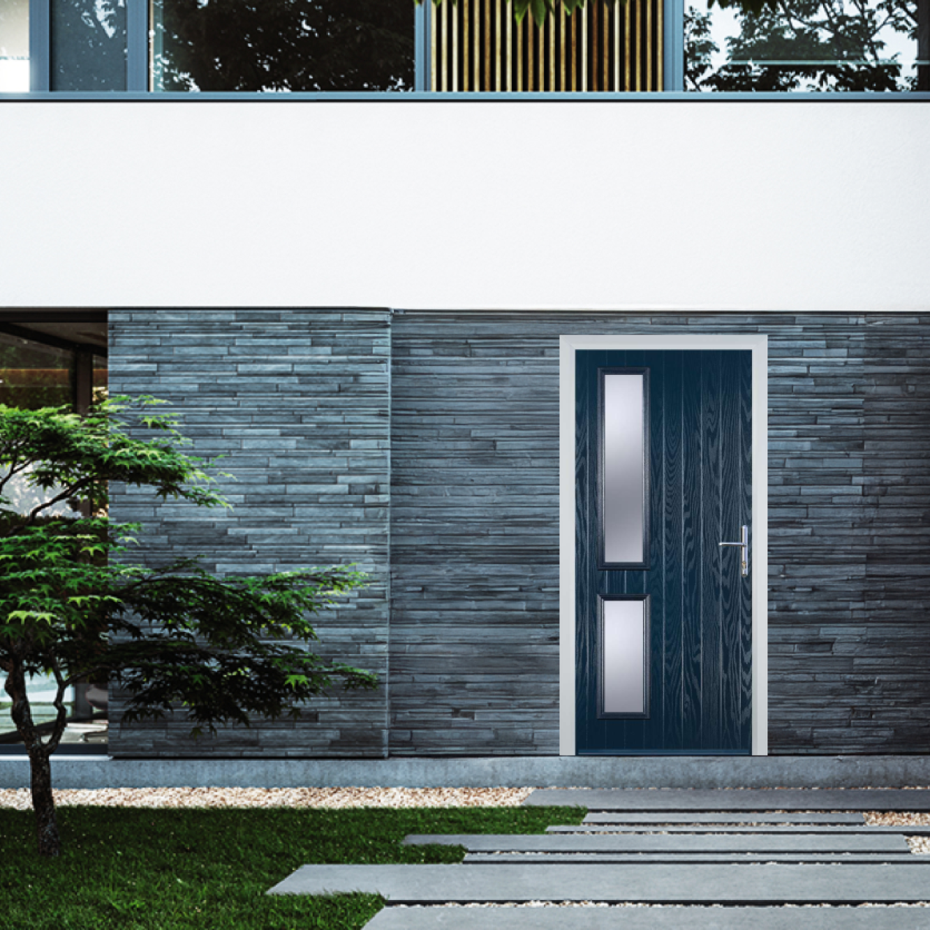 Door Stop Twin Side (ZH) Composite Contemporary Door In Blue Image