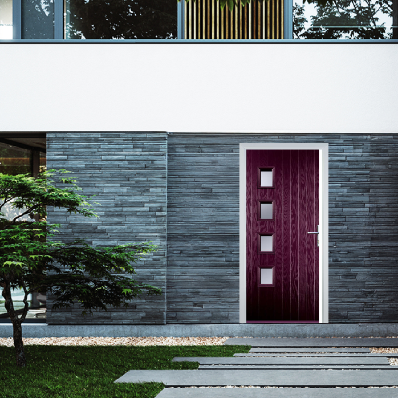 Door Stop 4 Square (W4H) Composite Contemporary Door In Purple Violet Image