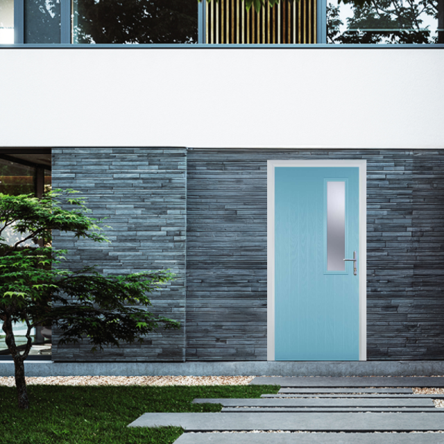 Door Stop Mid Square (56) Composite Contemporary Door In Duck Egg Blue Thumbnail