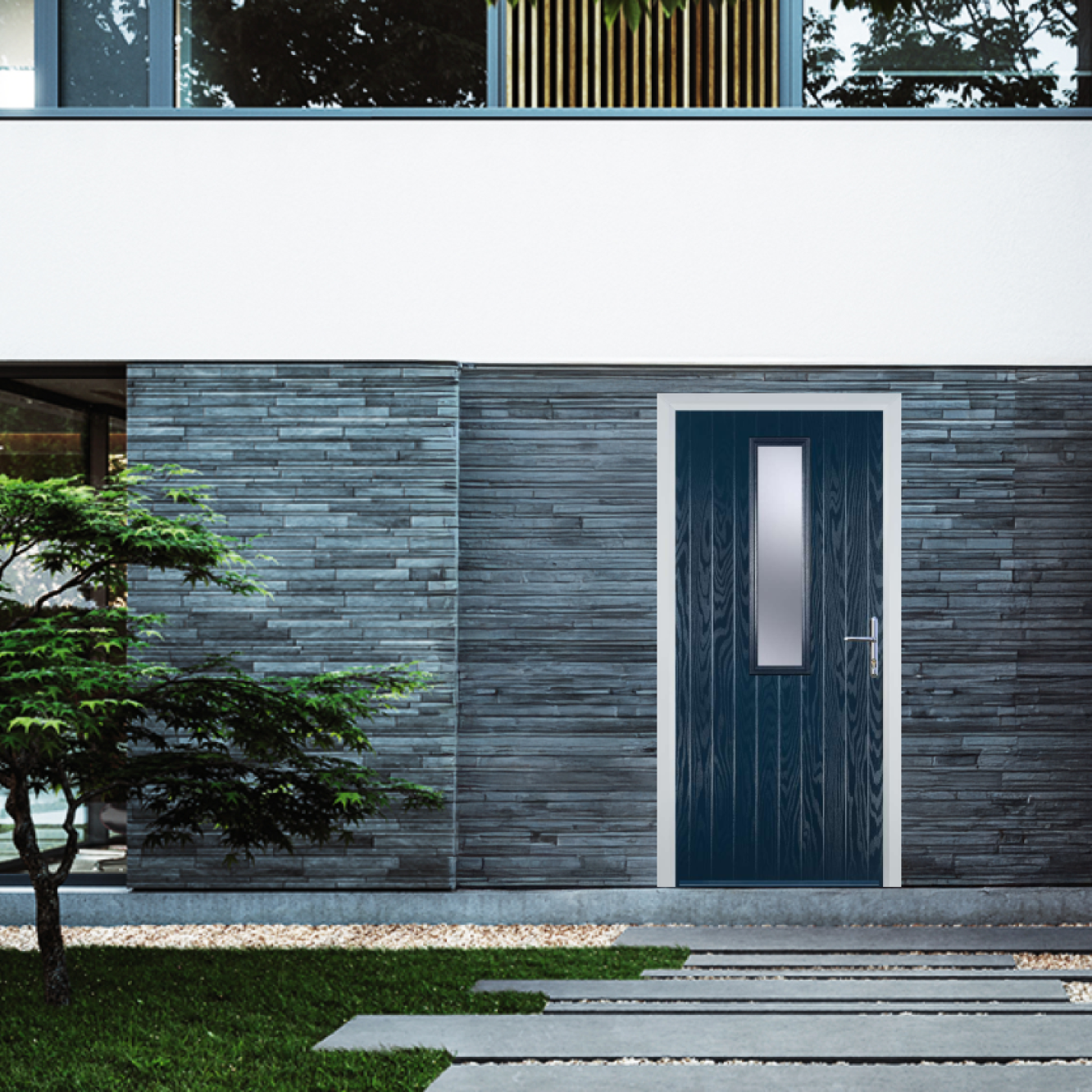 Door Stop Mid Square (57) Composite Contemporary Door In Blue Image