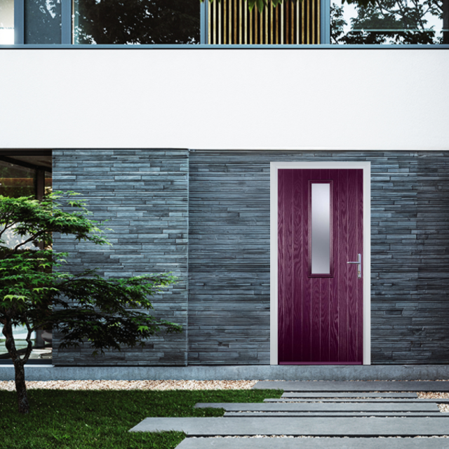 Door Stop Mid Square (57) Composite Contemporary Door In Purple Violet Thumbnail