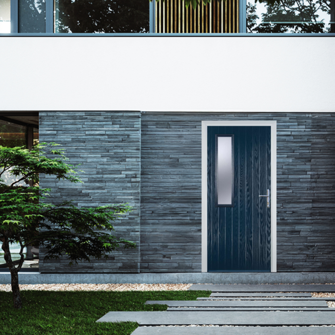 Door Stop Mid Square (58) Composite Contemporary Door In Blue Image