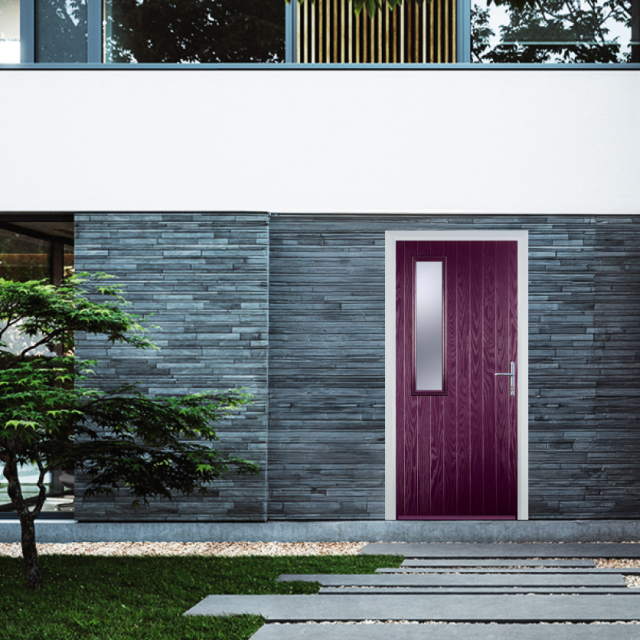 Door Stop Mid Square (58) Composite Contemporary Door In Purple Violet Thumbnail