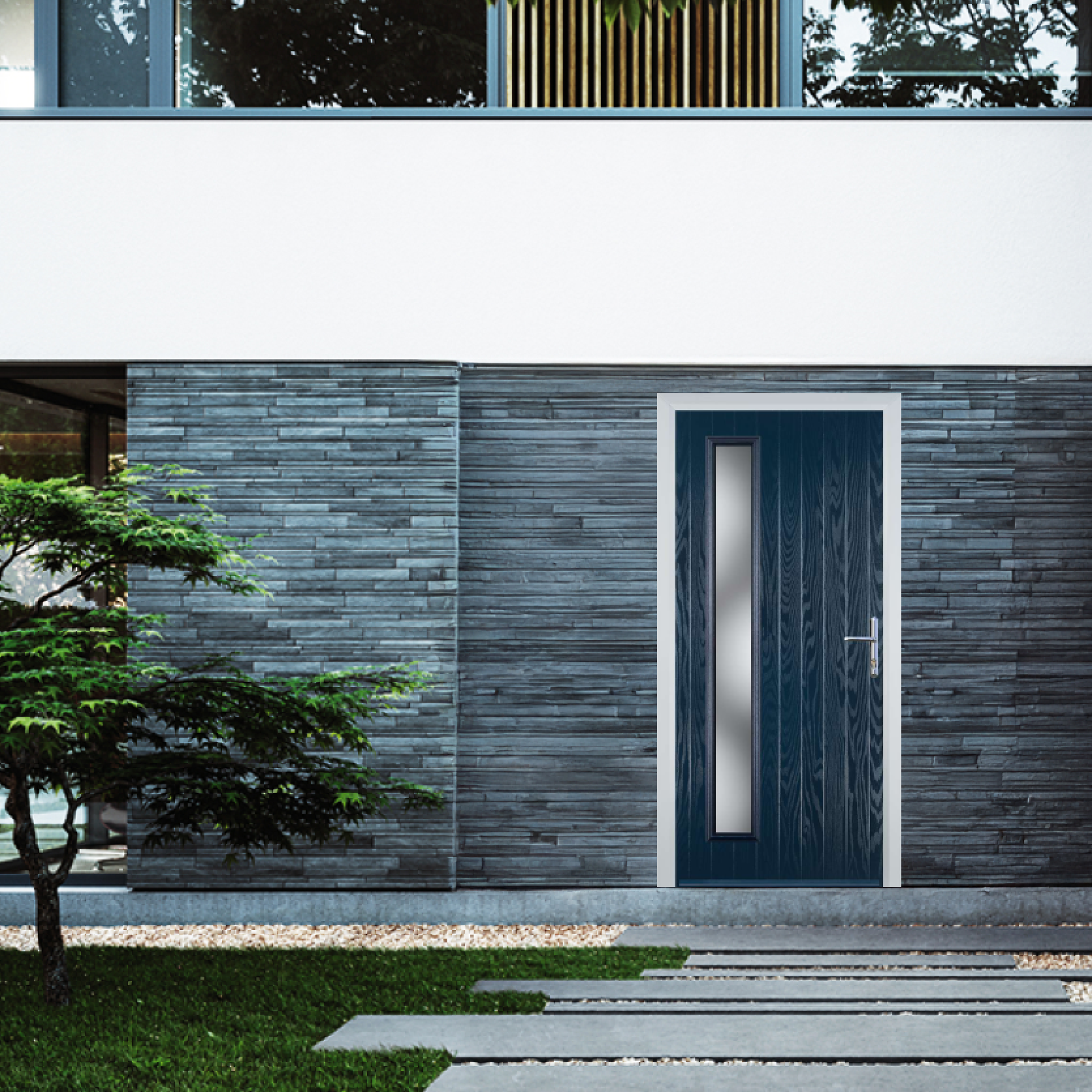 Door Stop Cottage Long (60) Composite Contemporary Door In Blue Large
                        Image
