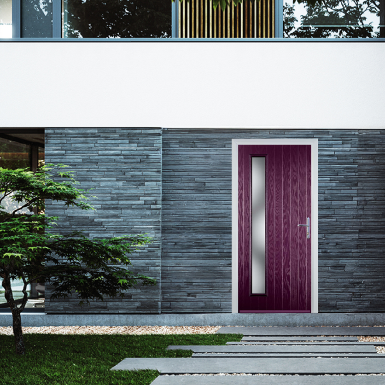 Door Stop Cottage Long (60) Composite Contemporary Door In Purple Violet Image