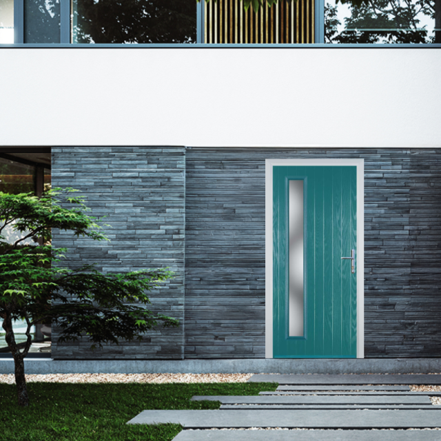 Door Stop Cottage Long (60) Composite Contemporary Door In Turquoise Blue Thumbnail