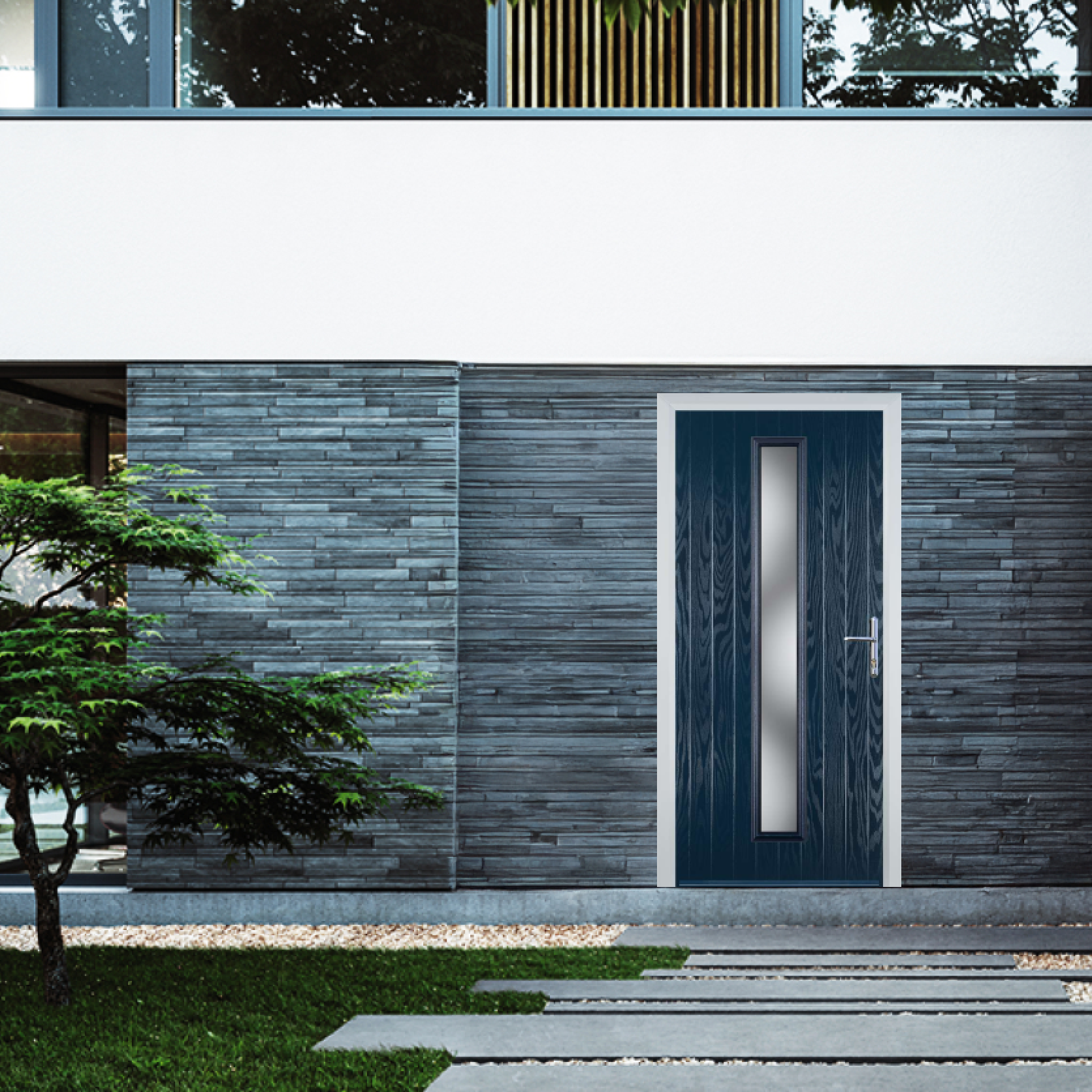 Door Stop Cottage Long (59) Composite Contemporary Door In Blue Large
                        Image