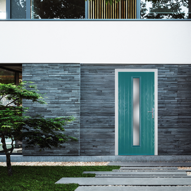 Door Stop Cottage Long (59) Composite Contemporary Door In Turquoise Blue Thumbnail