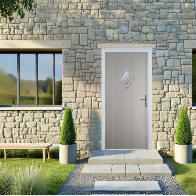 Door Stop Diamond (P) Composite Cottage Door In Agate Grey Thumbnail