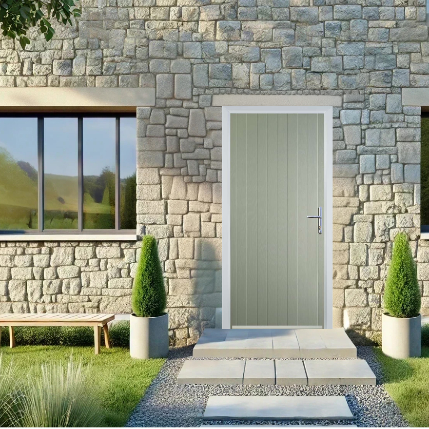 Door Stop Cottage (R) Composite Cottage Door In Pebble Grey Large
                        Image