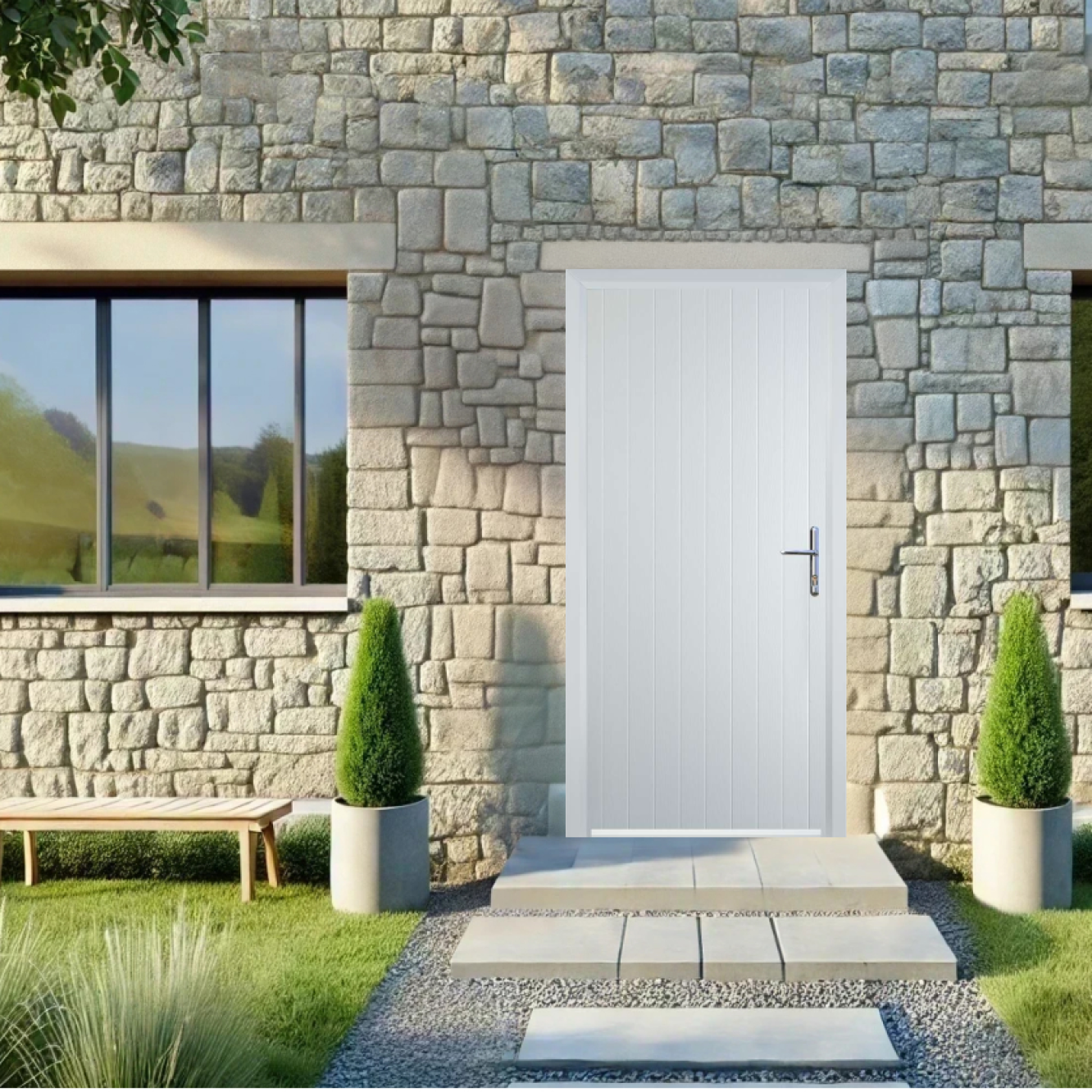 Door Stop Cottage (R) Composite Cottage Door In White Image