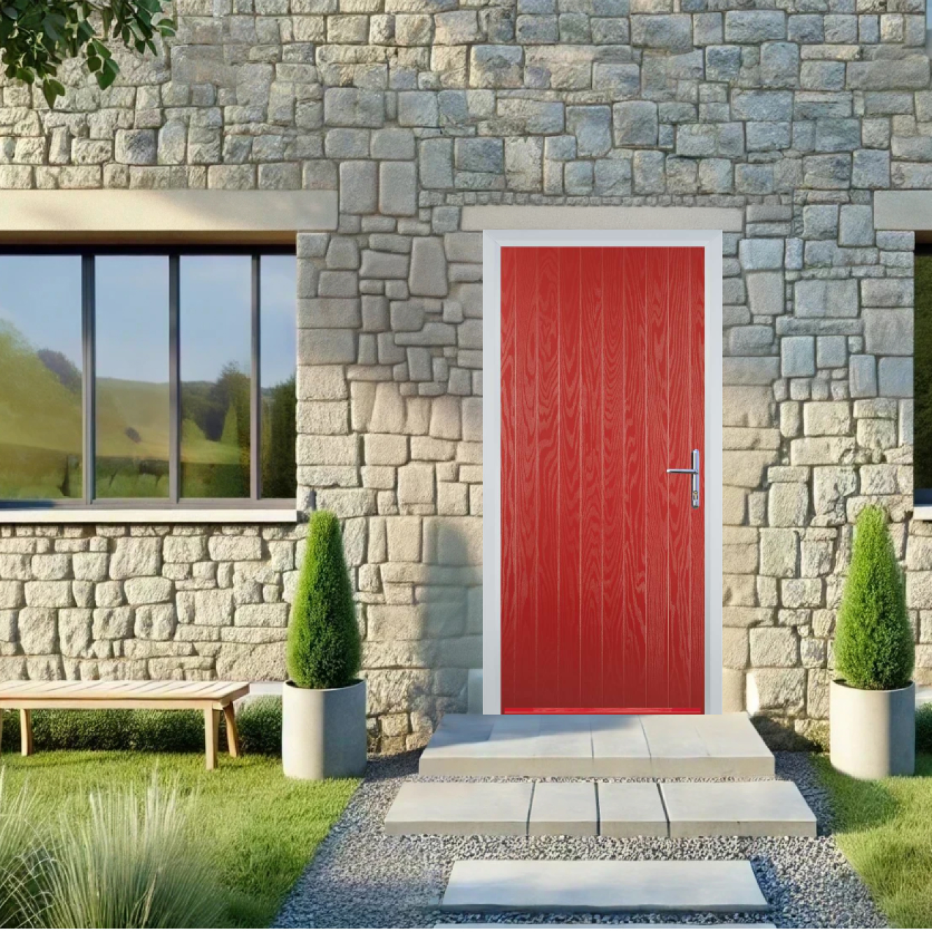 Door Stop Cottage (R) Composite Cottage Door In Red Image