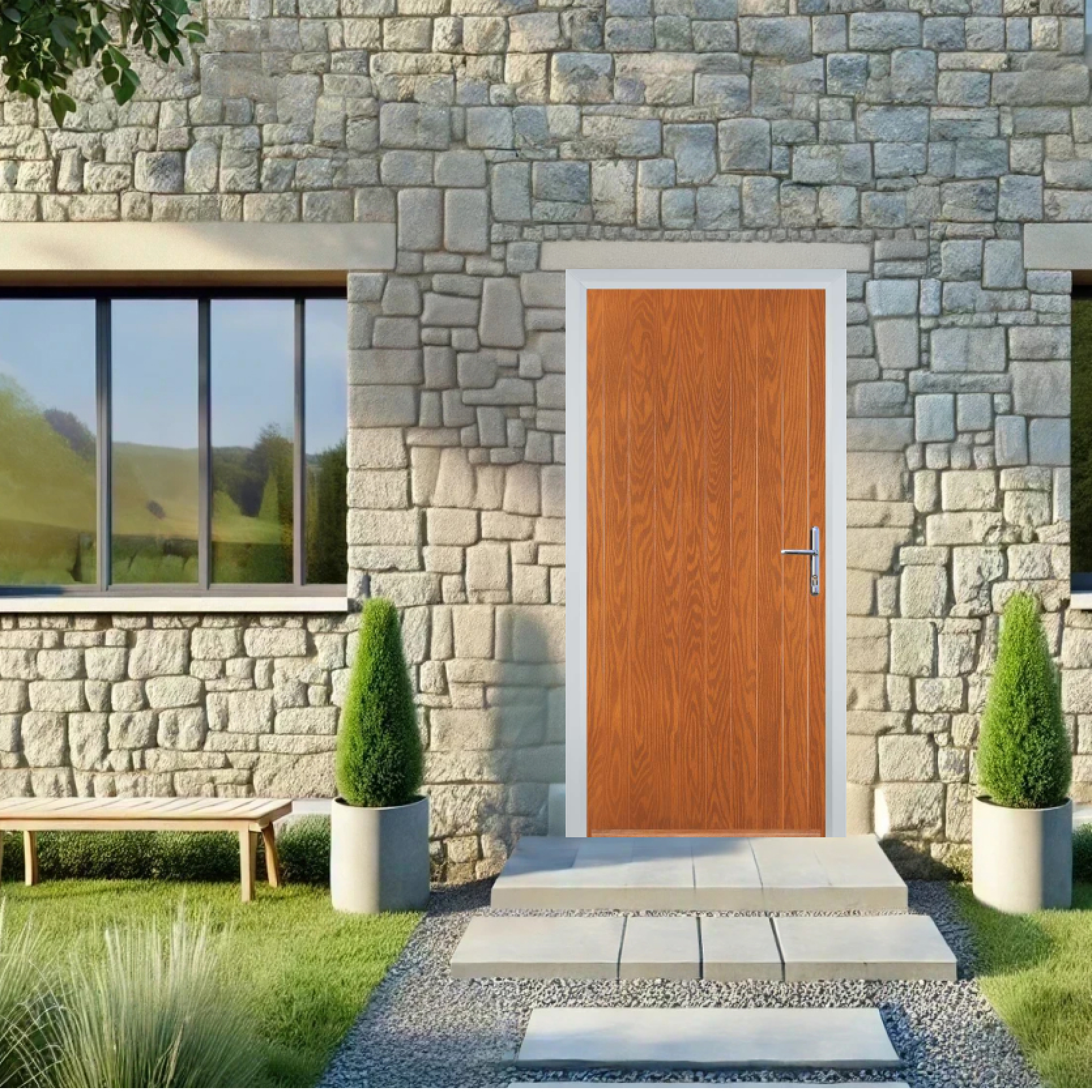 Door Stop Cottage (R) Composite Cottage Door In Oak Large
                        Image