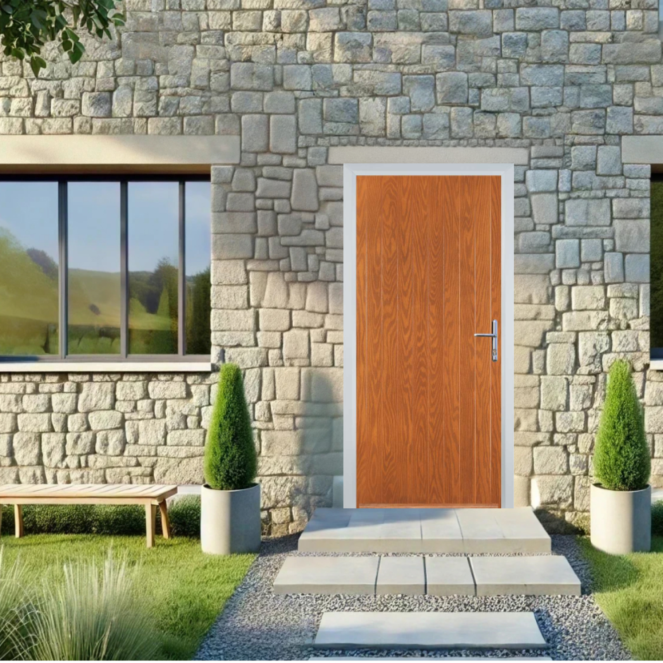 Door Stop Cottage (R) Composite Cottage Door In Oak Image