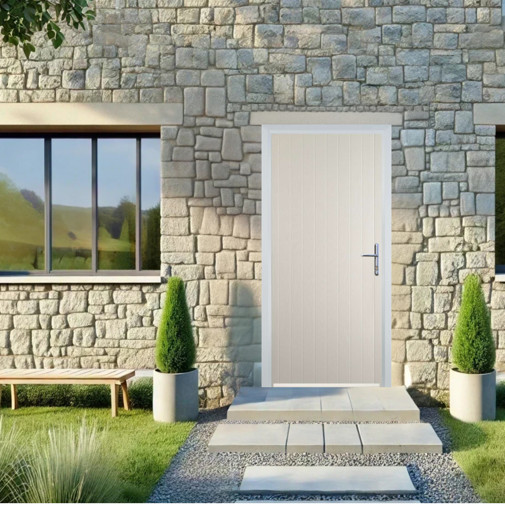 Door Stop Cottage (R) Composite Cottage Door In Cream Large
                        Image