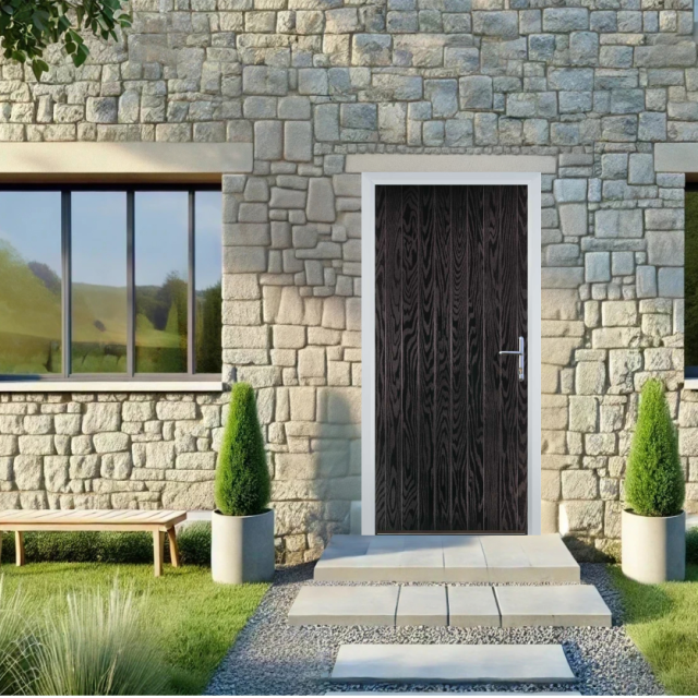 Door Stop Cottage (R) Composite Cottage Door In Black Brown Thumbnail