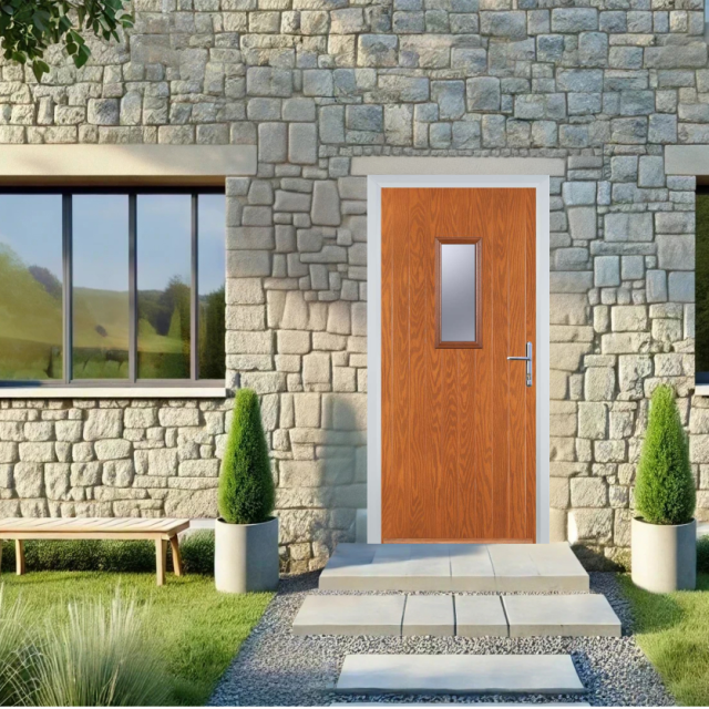 Door Stop 1 Square (U) Composite Cottage Door In Oak Thumbnail