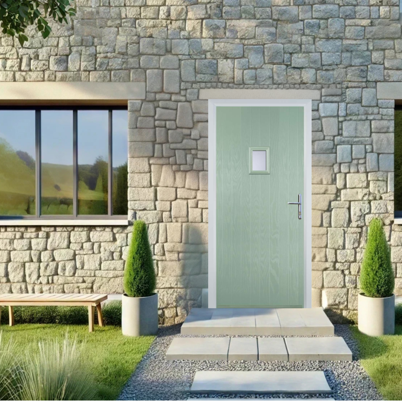 Door Stop Cottage High Square (62) Composite Cottage Door In Chartwell Green Image