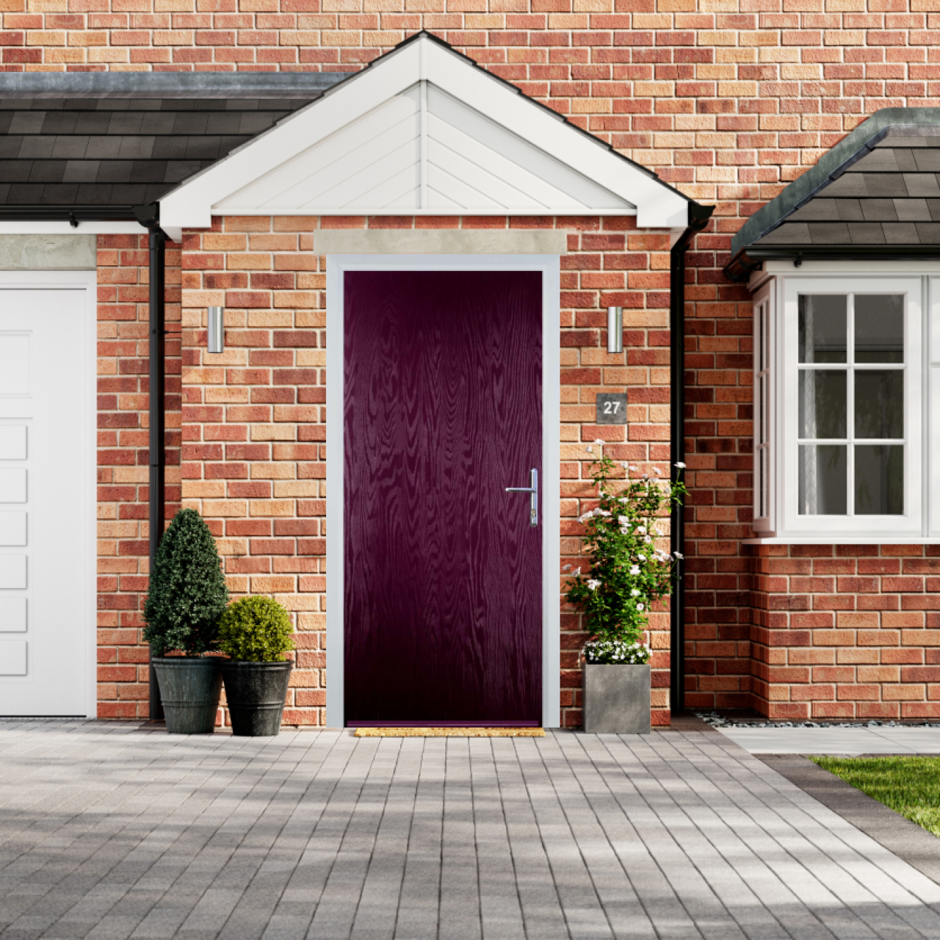 Door Stop Cottage - Flush Grained (R) Composite Flush Door In Purple Violet Image