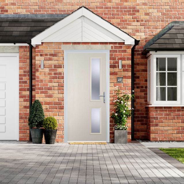 Door Stop Twin Side - Flush Grained (Z) Composite Flush Door In Cream Thumbnail