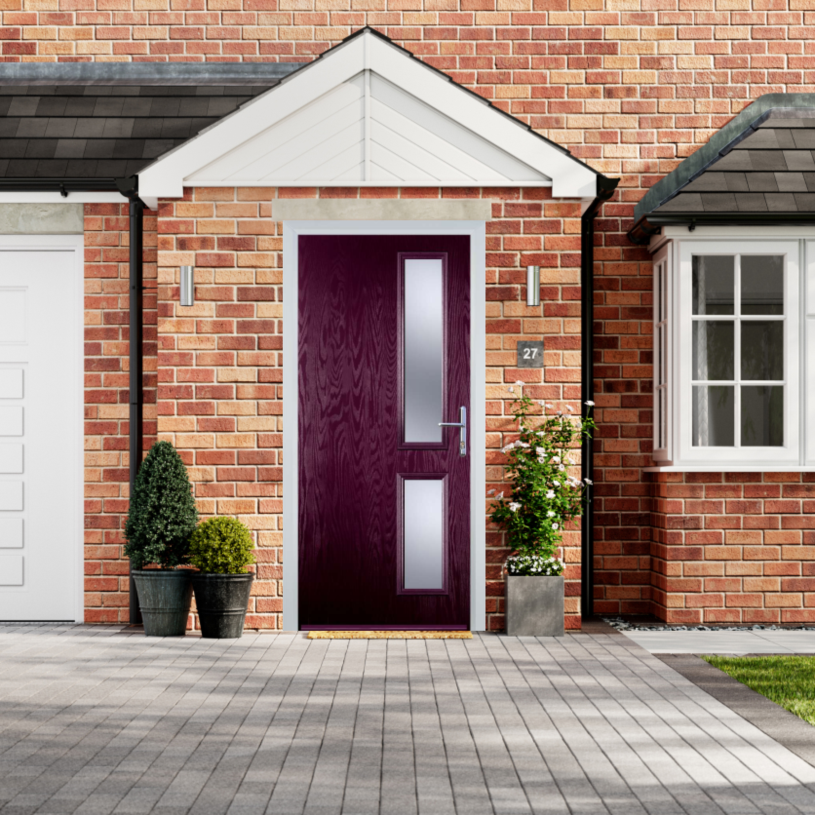 Door Stop Twin Side - Flush Grained (Z) Composite Flush Door In Purple Violet Large
                        Image
