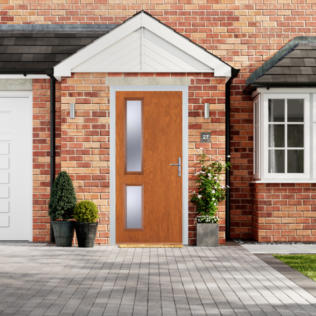 Door Stop Twin Side - Flush Grained (ZH) Composite Flush Door In Oak Thumbnail