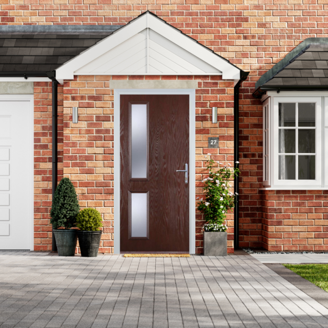 Door Stop Twin Side - Flush Grained (ZH) Composite Flush Door In Dark Wood Thumbnail