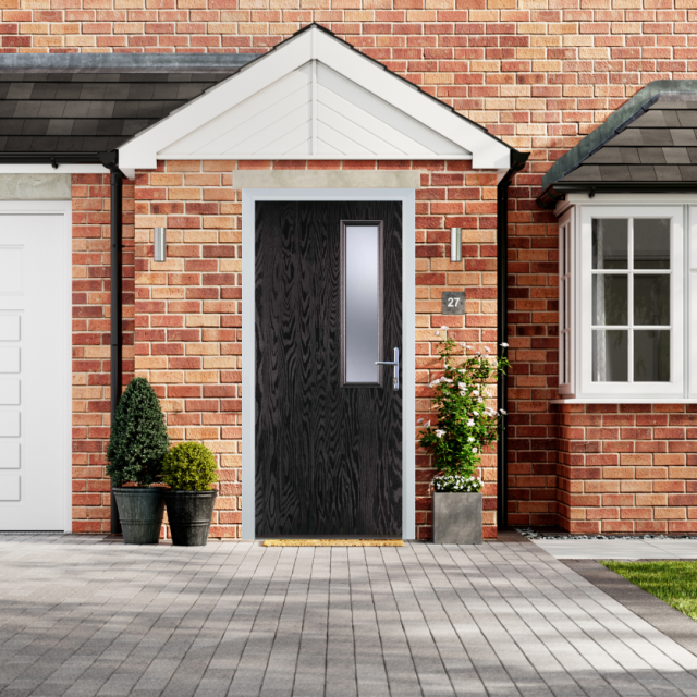 Door Stop Mid Square - Flush Grained (56) Composite Flush Door In Black Brown Thumbnail