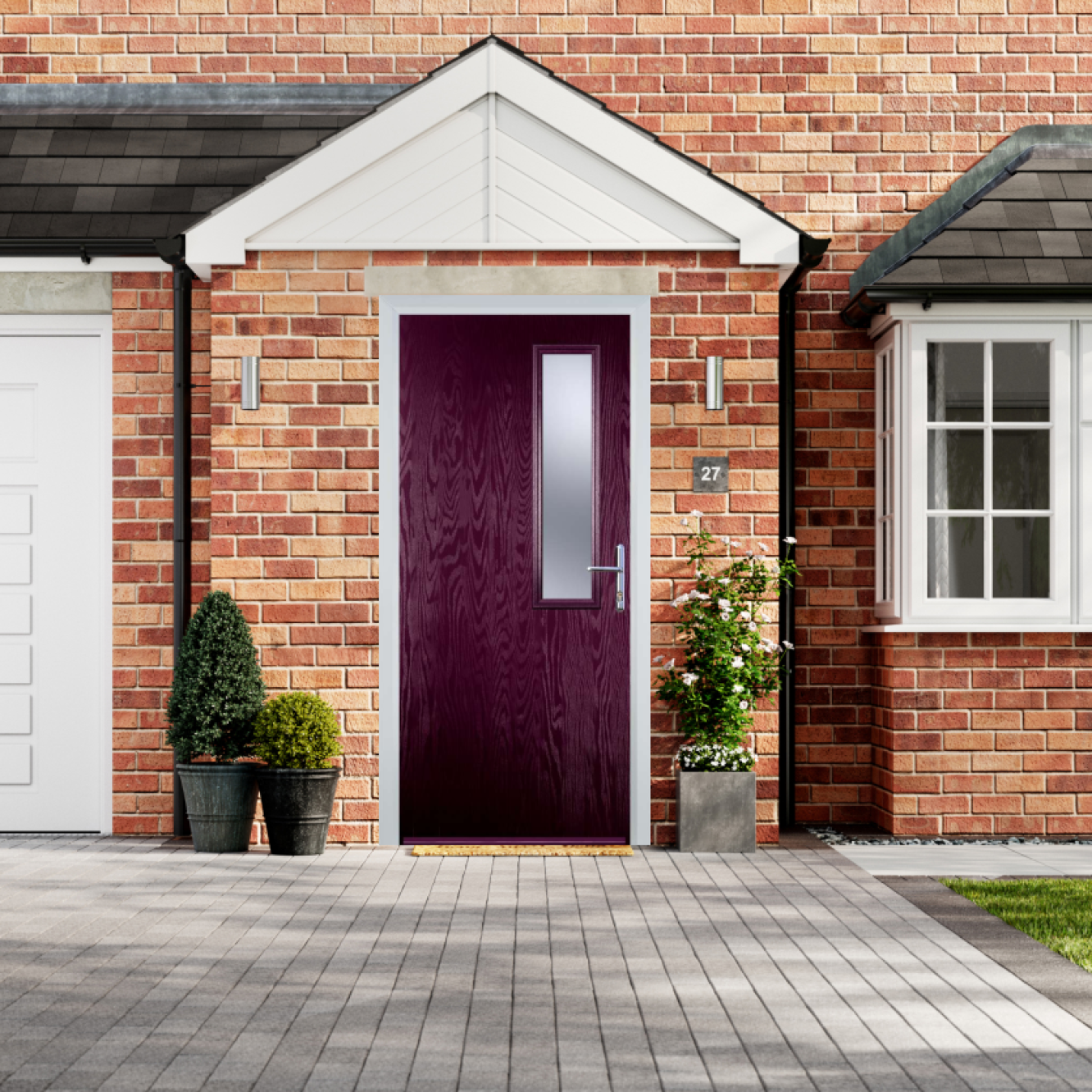Door Stop Mid Square - Flush Grained (56) Composite Flush Door In Purple Violet Image