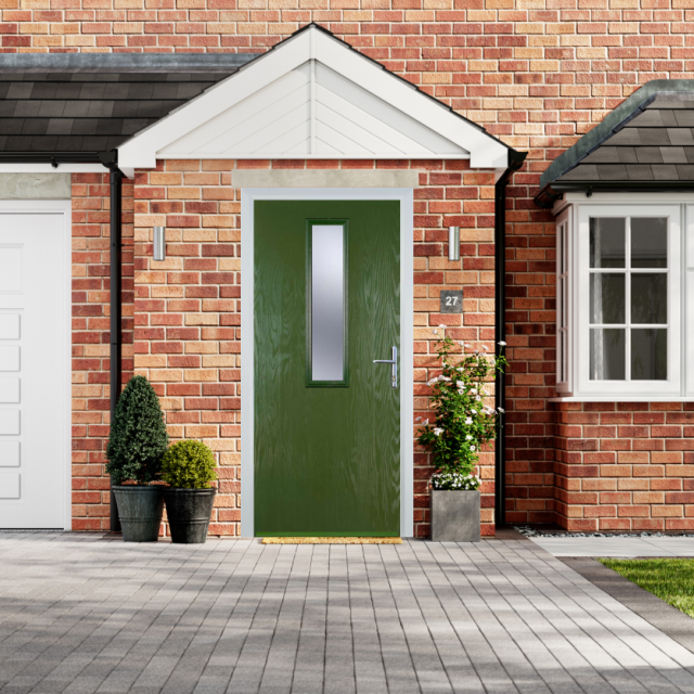 Door Stop Mid Square - Flush Grained (57) Composite Flush Door In Fern Green Thumbnail