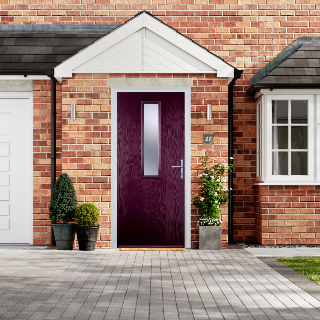 Door Stop Mid Square - Flush Grained (57) Composite Flush Door In Purple Violet Image