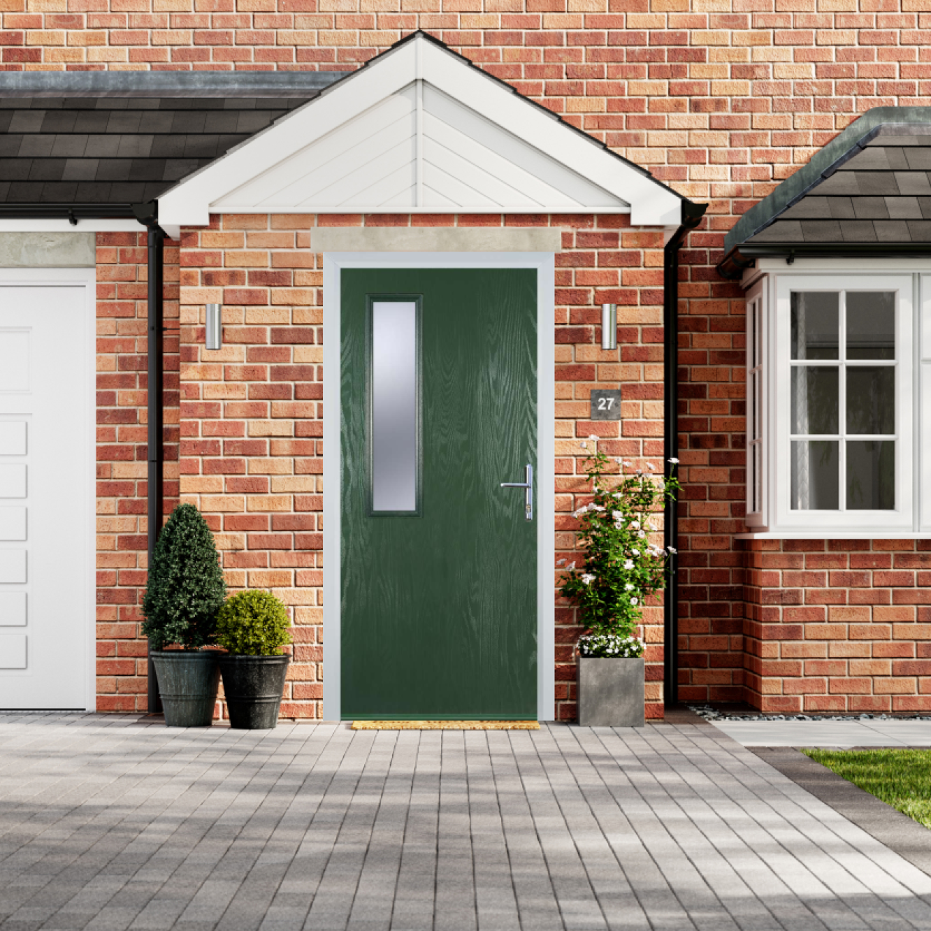 Door Stop Mid Square - Flush Grained (58) Composite Flush Door In Green Image