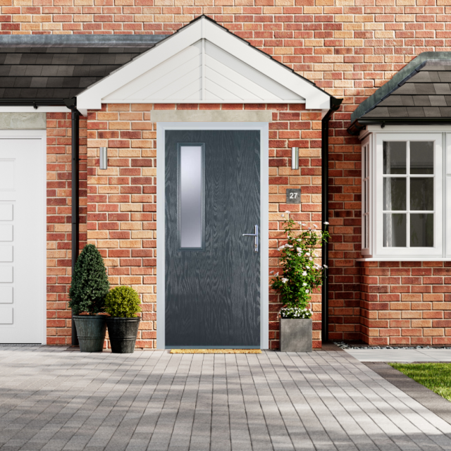 Door Stop Mid Square - Flush Grained (58) Composite Flush Door In Grey Thumbnail