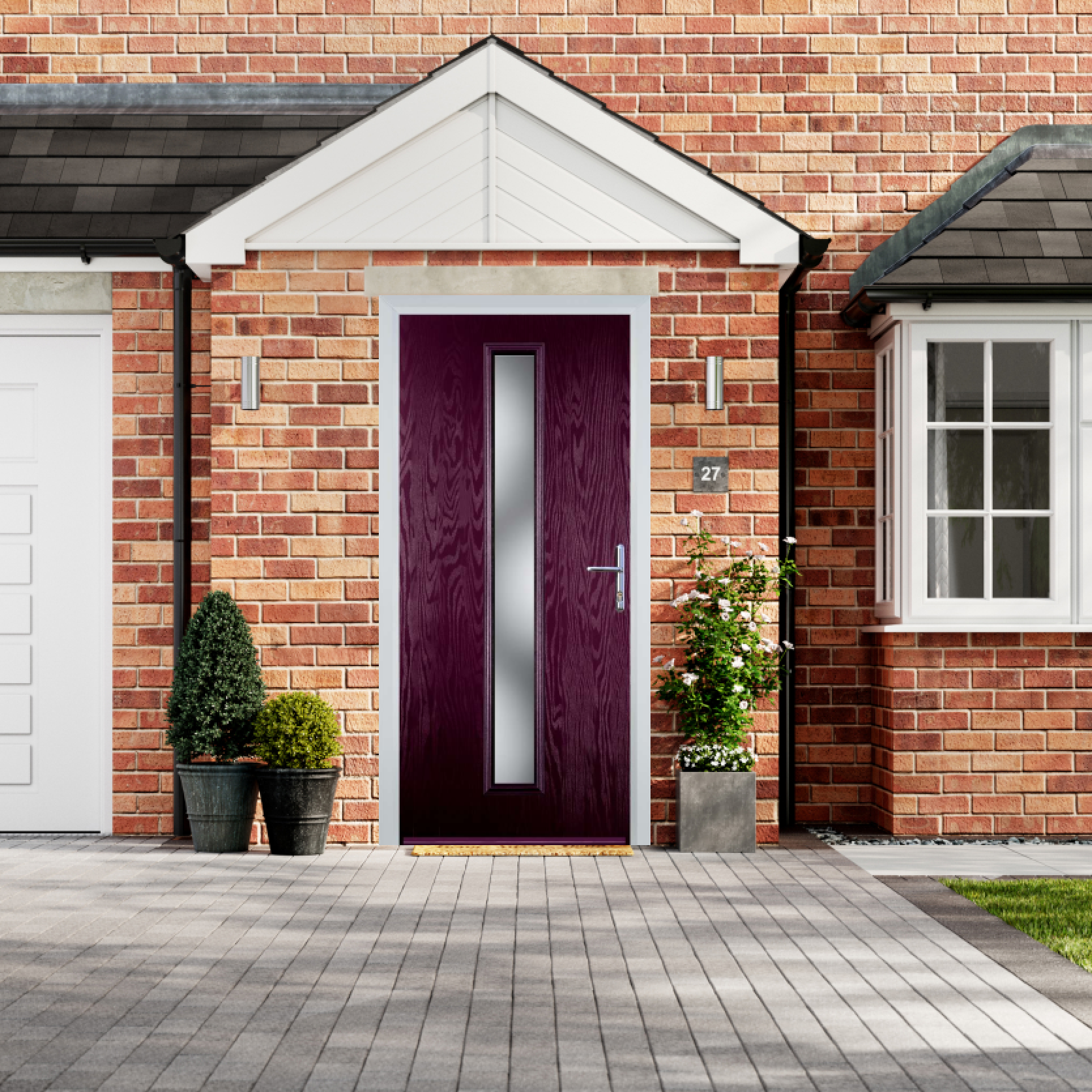 Door Stop Cottage Long - Flush Grained (59) Composite Flush Door In Purple Violet Large
                        Image